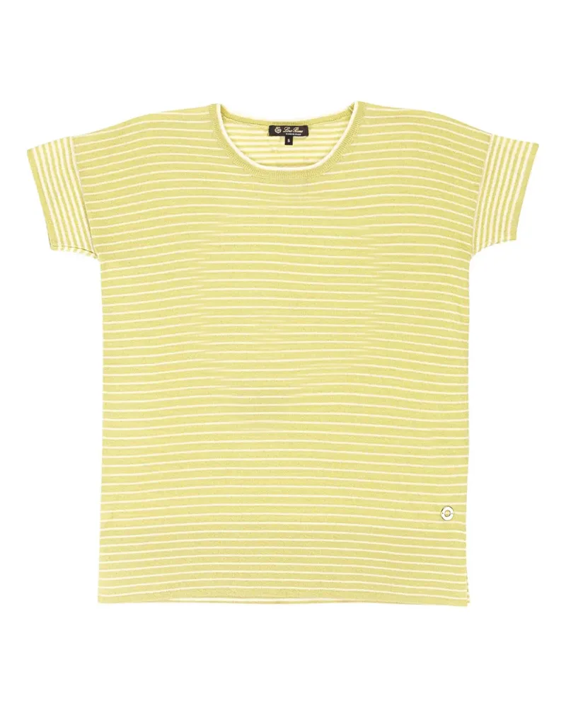 Loro Piana Gestreiftes T-Shirt mit V-Ausschnitt - Gelb Gelb
