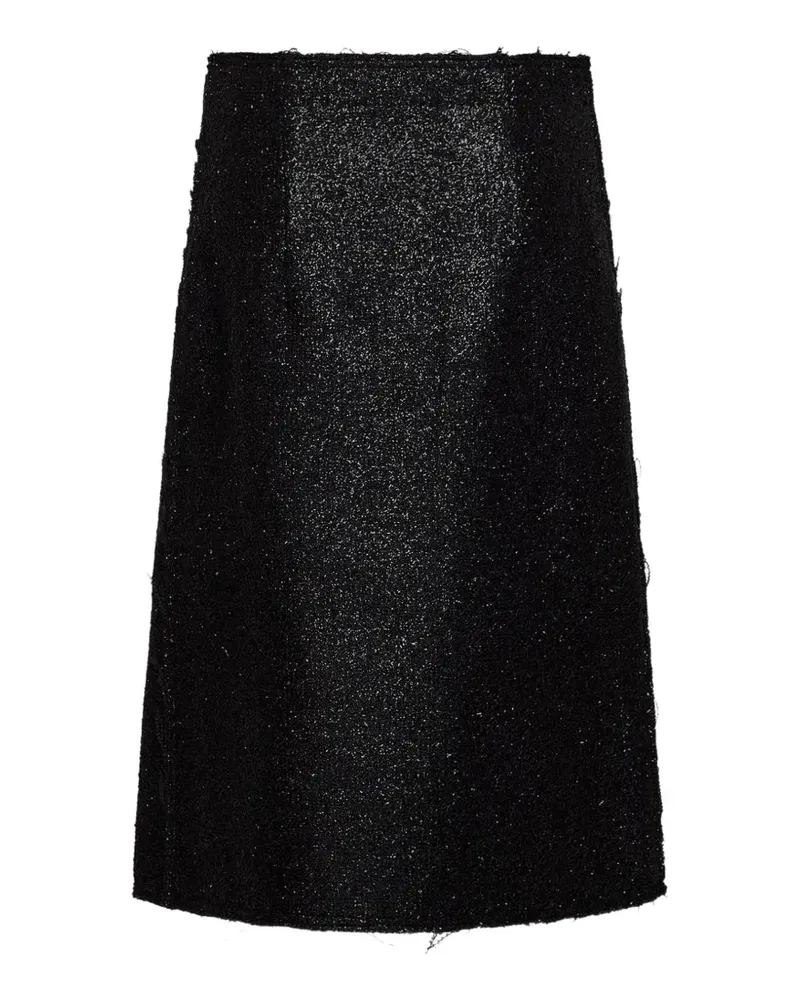 Gianluca Capannolo raw-edge midi skirt - Schwarz Schwarz
