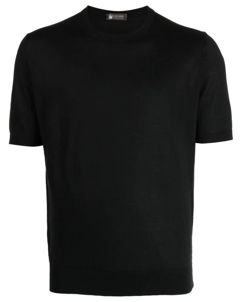 Colombo Fein gestricktes T-Shirt - Schwarz Schwarz