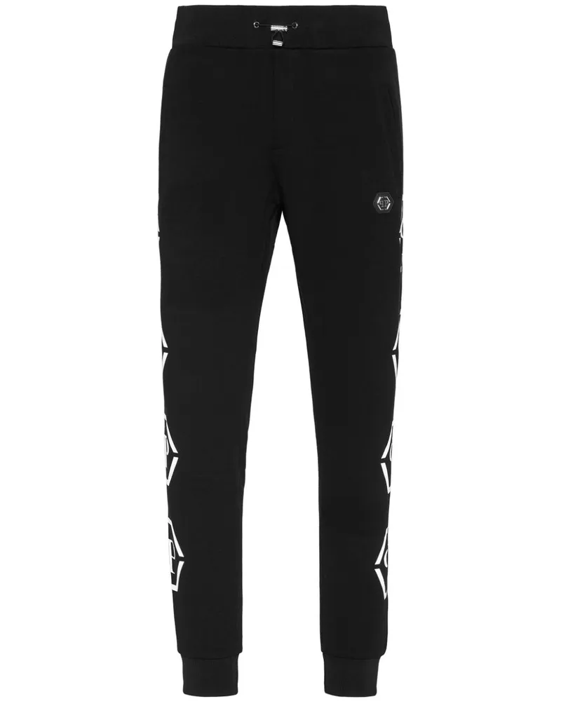 Philipp Plein Jogginghose mit Monogramm-Print Schwarz