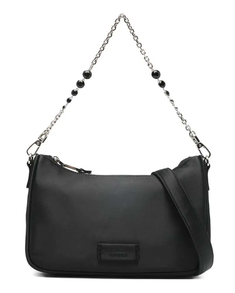 Emporio Armani beaded chain shoulder bag - Schwarz Schwarz