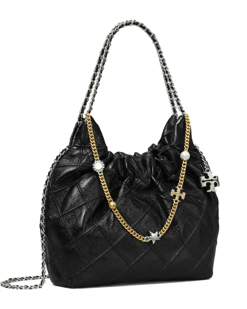 Tory Burch mini Fleming Distressed tote bag - Schwarz Schwarz