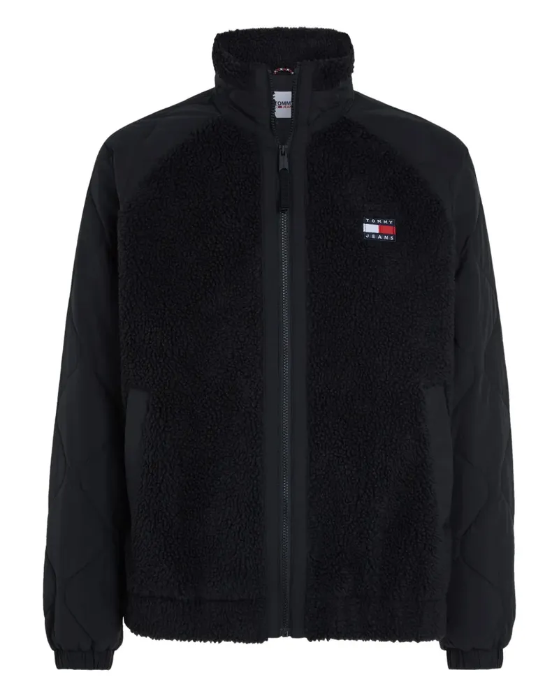 Tommy Hilfiger Fleecejacke mit Logo-Patch - Schwarz Schwarz