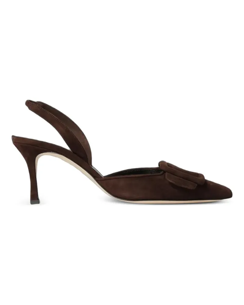 Manolo Blahnik Maysli buckle-detail heeled pumps - Braun Braun