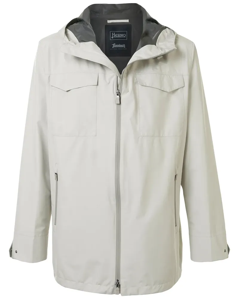 Herno Kapuzenjacke mit Taschen - Weiß Weiß