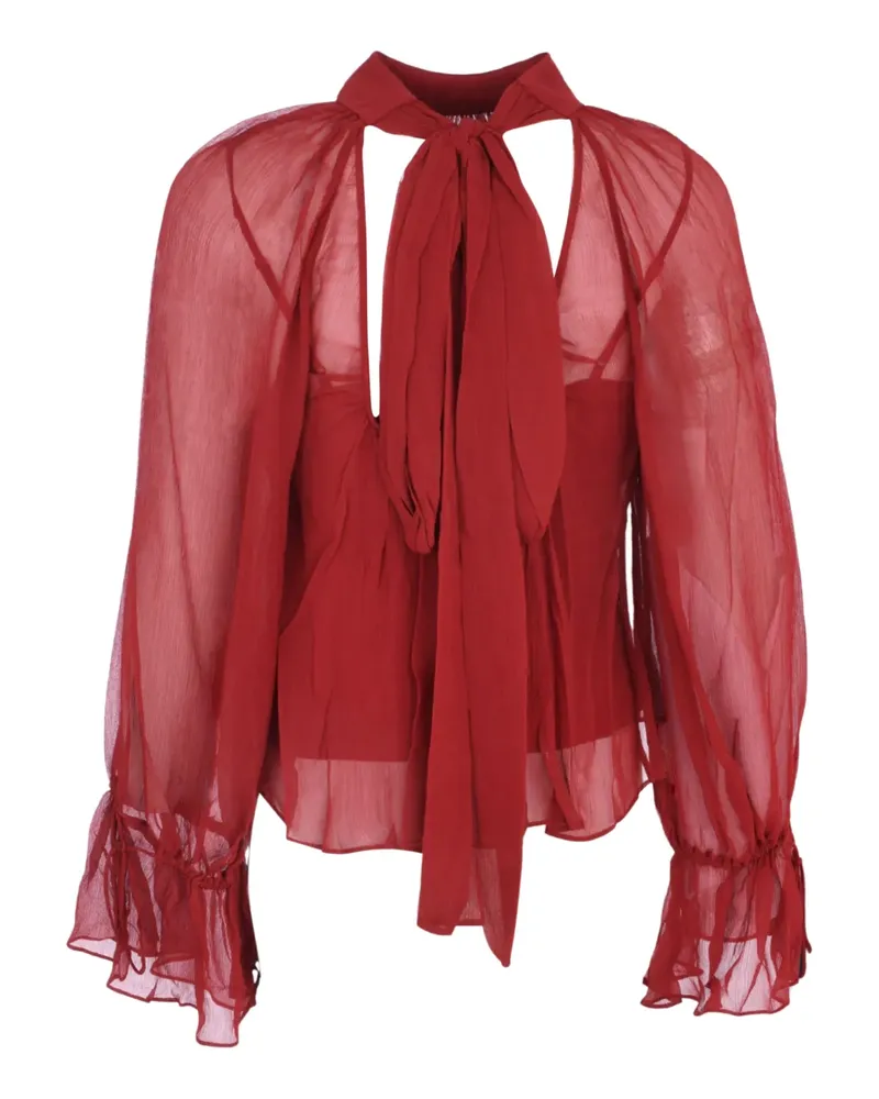 STAUD Roux ruffled top - Rot Rot