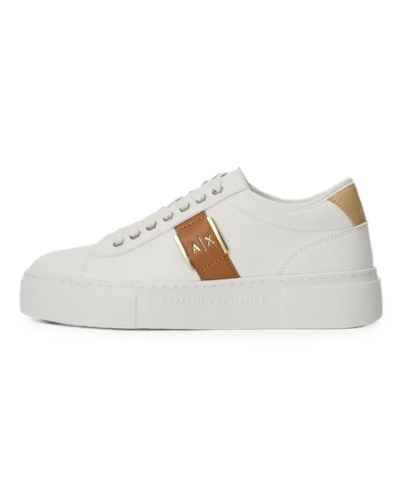 Armani Exchange Minimal Chic logo-plaque sneakers - Weiß Weiß