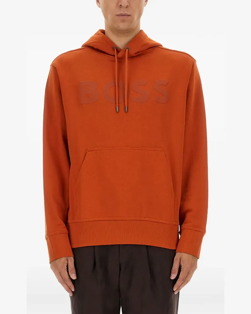 HUGO BOSS Hoodie mit Logo-Prägung - Orange Orange