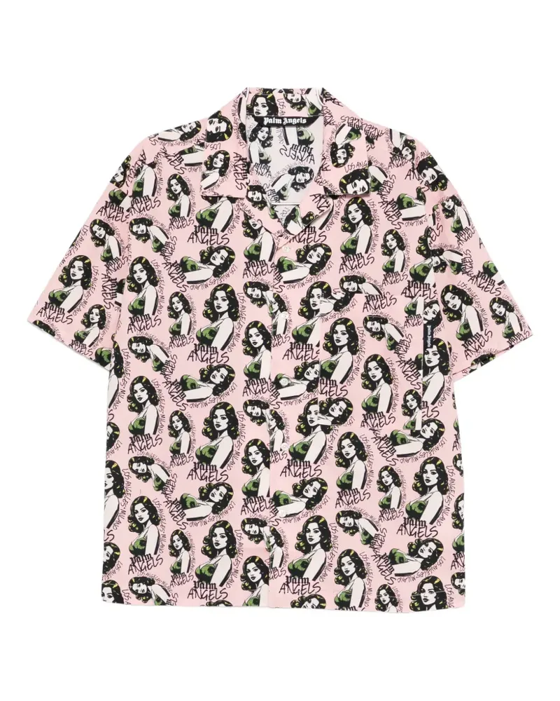 Palm Angels graphic-print short-sleeve shirt - Rosa Rosa