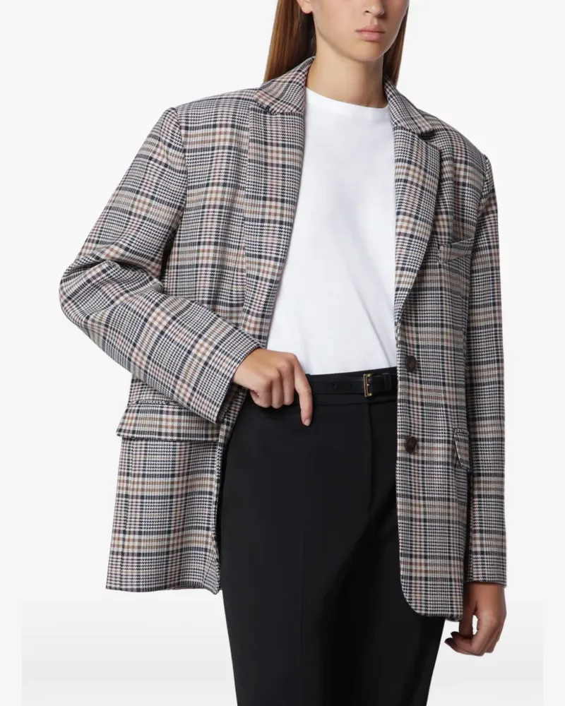 Anine Bing Quinn Blazer mit Karomuster - Grau Grau