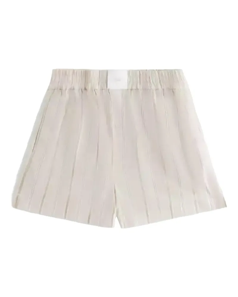 KITH Ida logo-detail striped shorts - Nude Nude