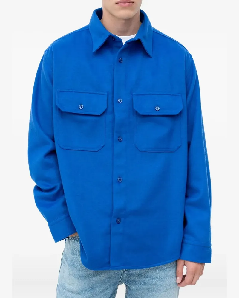 HUGO BOSS drop-shoulder shirt jacket - Blau Blau