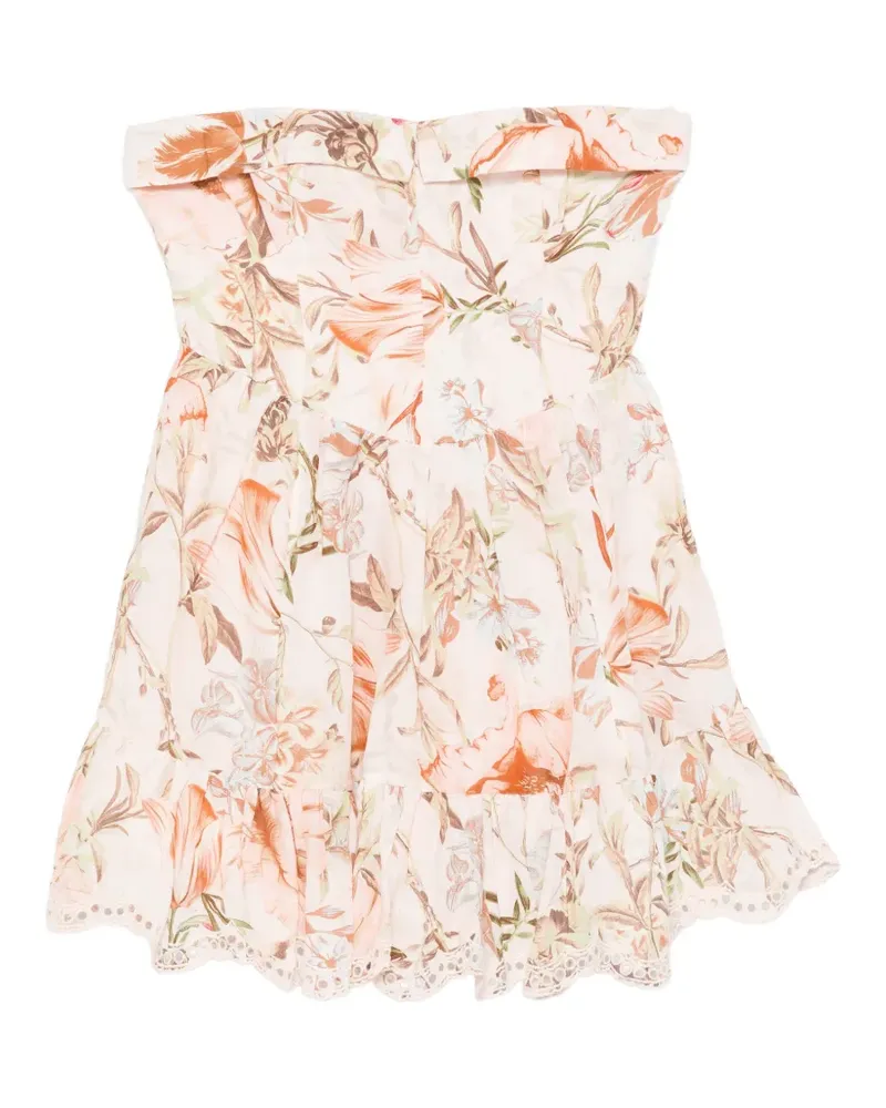 Hemant & Nandita Ezra floral-print broderie-anglaise mini dress - Nude Nude