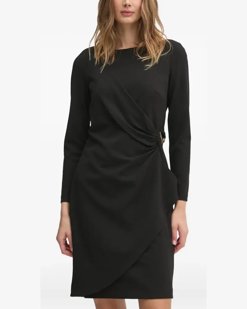 DKNY draped buckle mini dress - Schwarz Schwarz