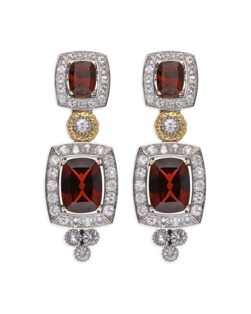 Dolce & Gabbana 18kt Eleganza Goldohrringe mit Saphir - Rot Rot