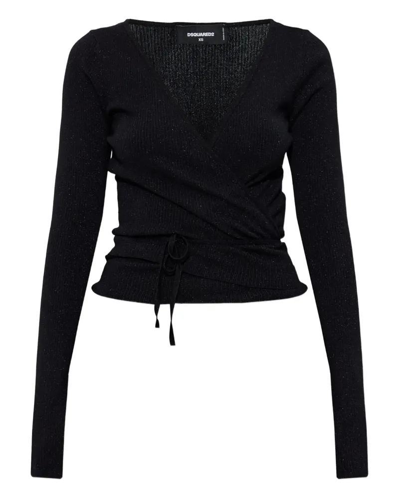 Dsquared2 lurex wrapped top - Schwarz Schwarz