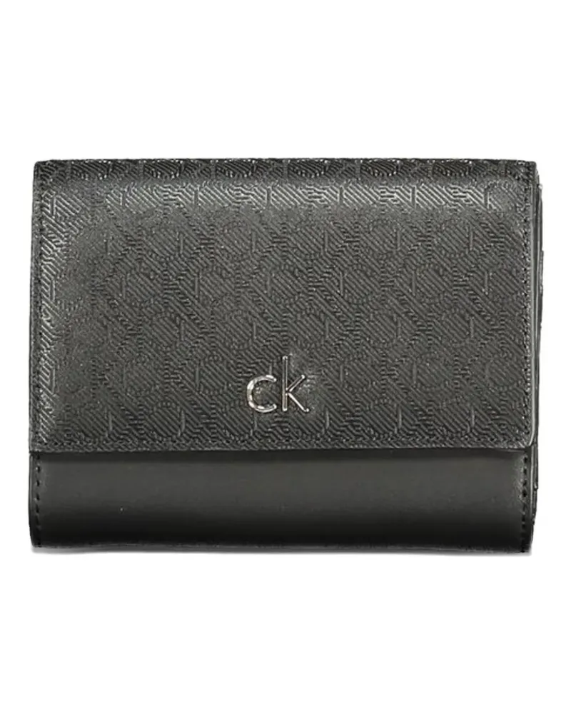 Calvin Klein monogram-embossed leather wallet - Schwarz Schwarz