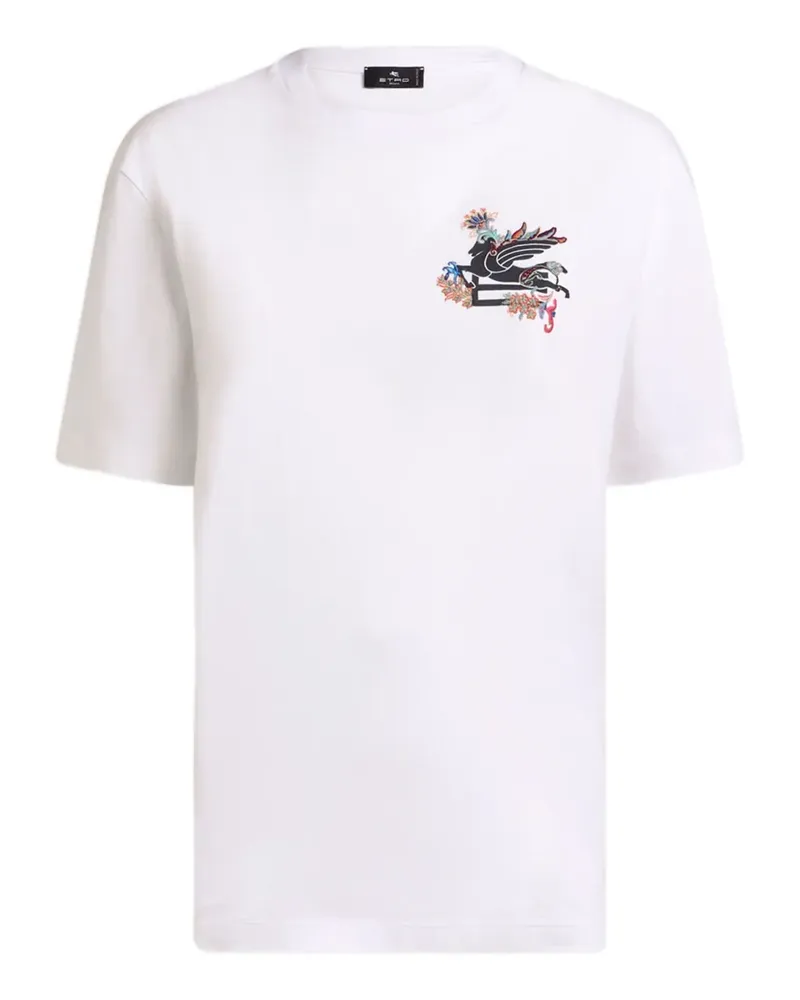 Etro T-Shirt mit Pegaso-Motiv - Weiß Weiß
