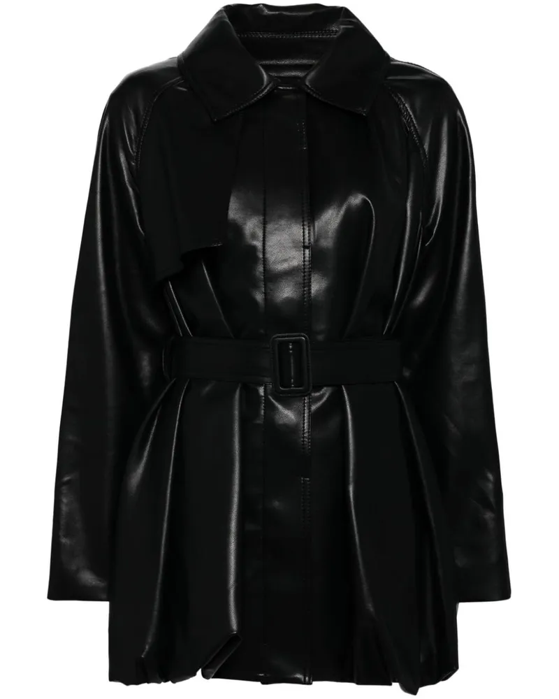 GOEN.J Trenchjacke aus Leder - Schwarz Schwarz