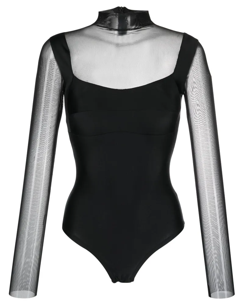 ATU Body Couture Semi-transparenter Body - Schwarz Schwarz
