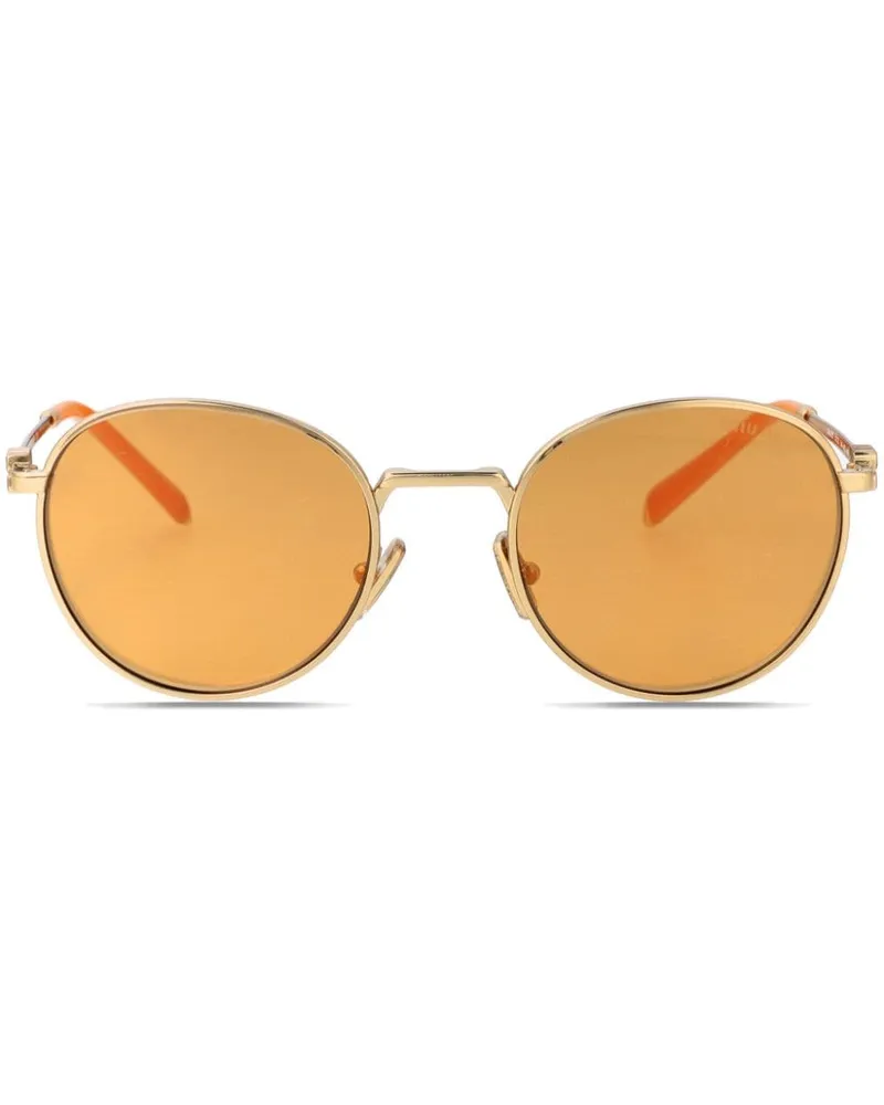 Miu Miu Sonnenbrille mit rundem Gestell - Gold Gold