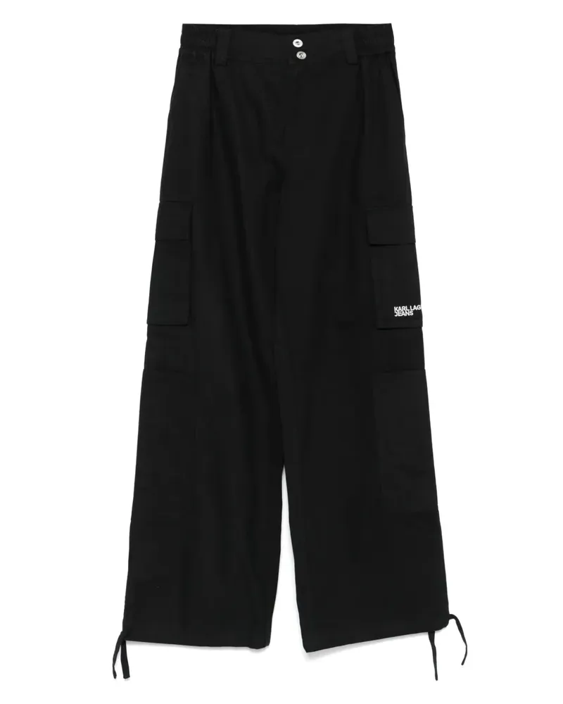 Karl Lagerfeld Straight-Leg-Hose mit Cargotaschen - Schwarz Schwarz