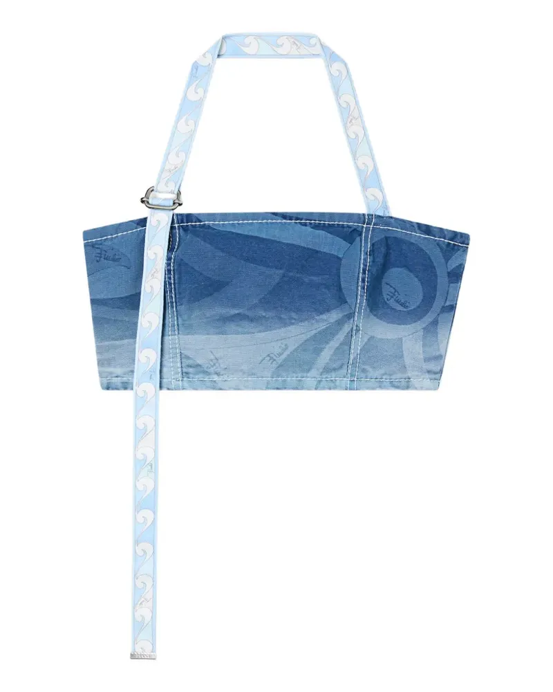 Emilio Pucci Marmo print denim top - Blau Blau