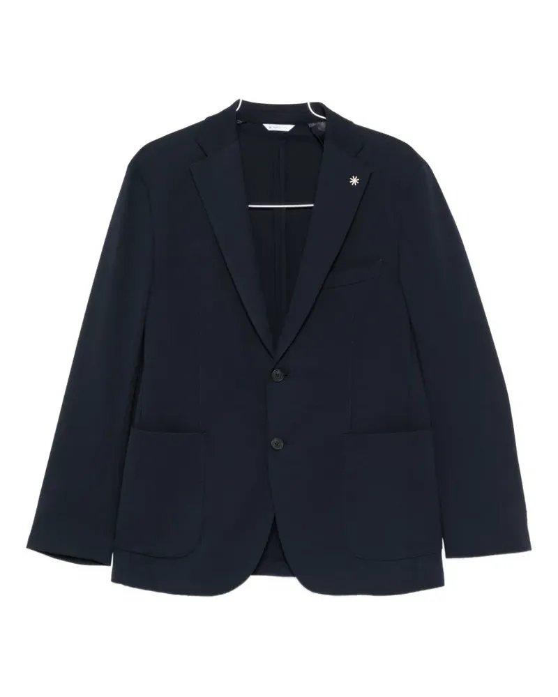Manuel Ritz notched-lapels patch-pockets blazer - Blau Blau