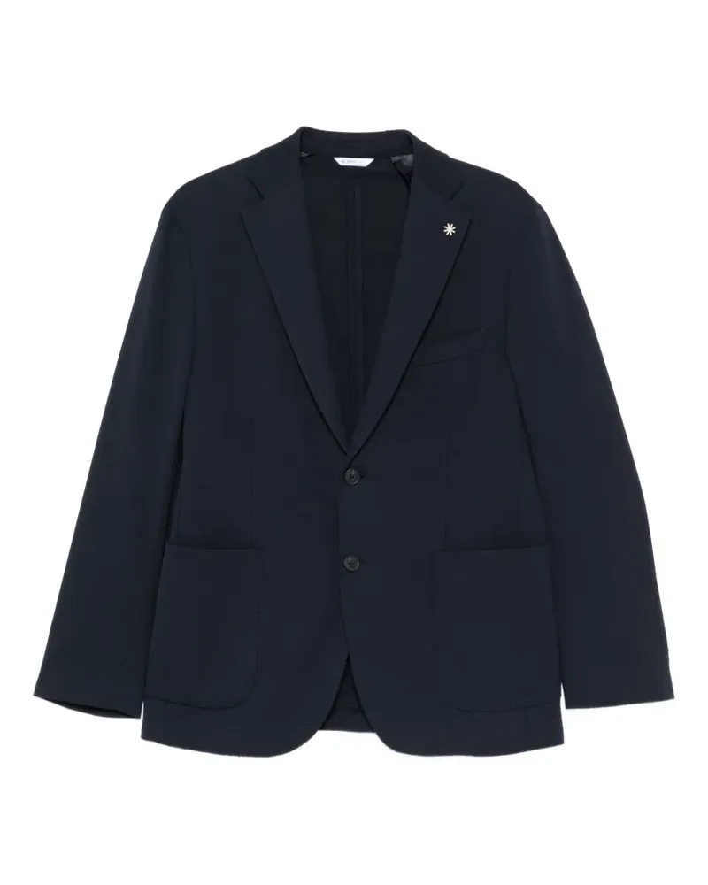 Manuel Ritz notched-lapels patch-pockets blazer - Blau Blau