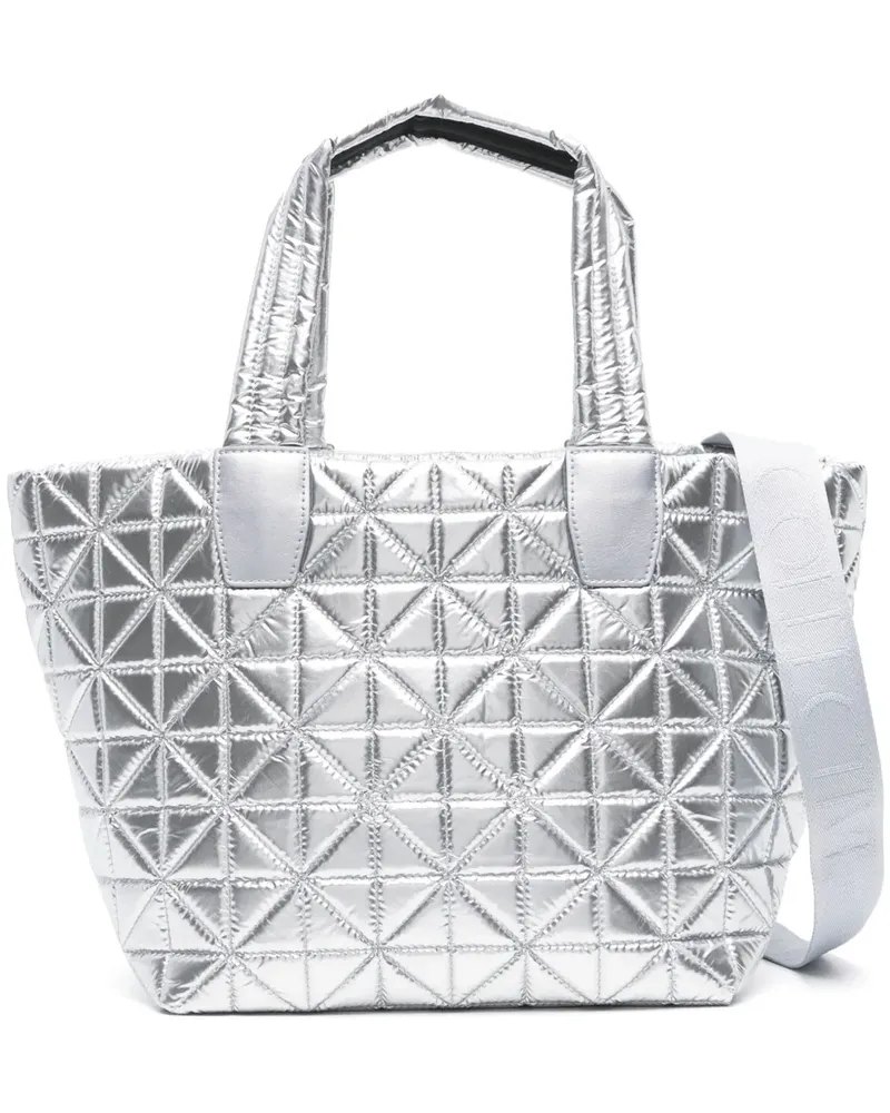 VeeCollective Kleine Vee Handtasche mit Steppung - Silber Silber