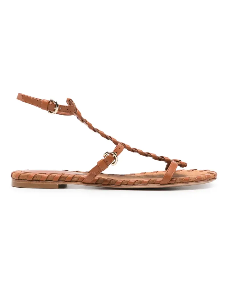 Gianvito Rossi Sandalen mit geflochtenem Besatz - Braun Braun