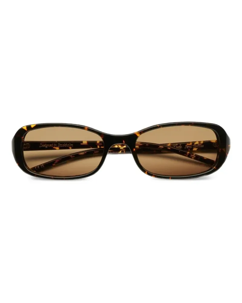 CHIMI Code tortoiseshell-effect oval-frame sunglasses - Braun Braun