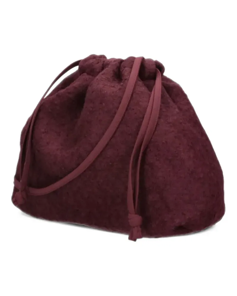 FRANKIE Shop Morgan bouclé small pouch - burgundy - Rot Rot
