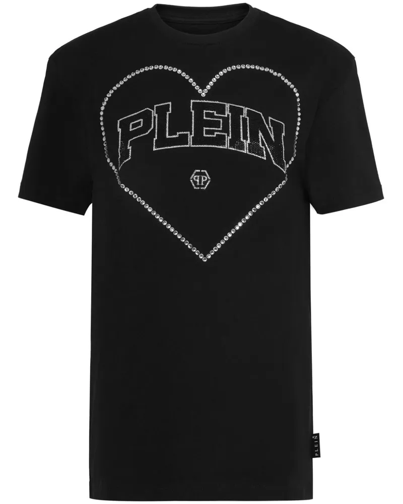 Philipp Plein T-Shirt mit Herz-Motiv - Schwarz Schwarz