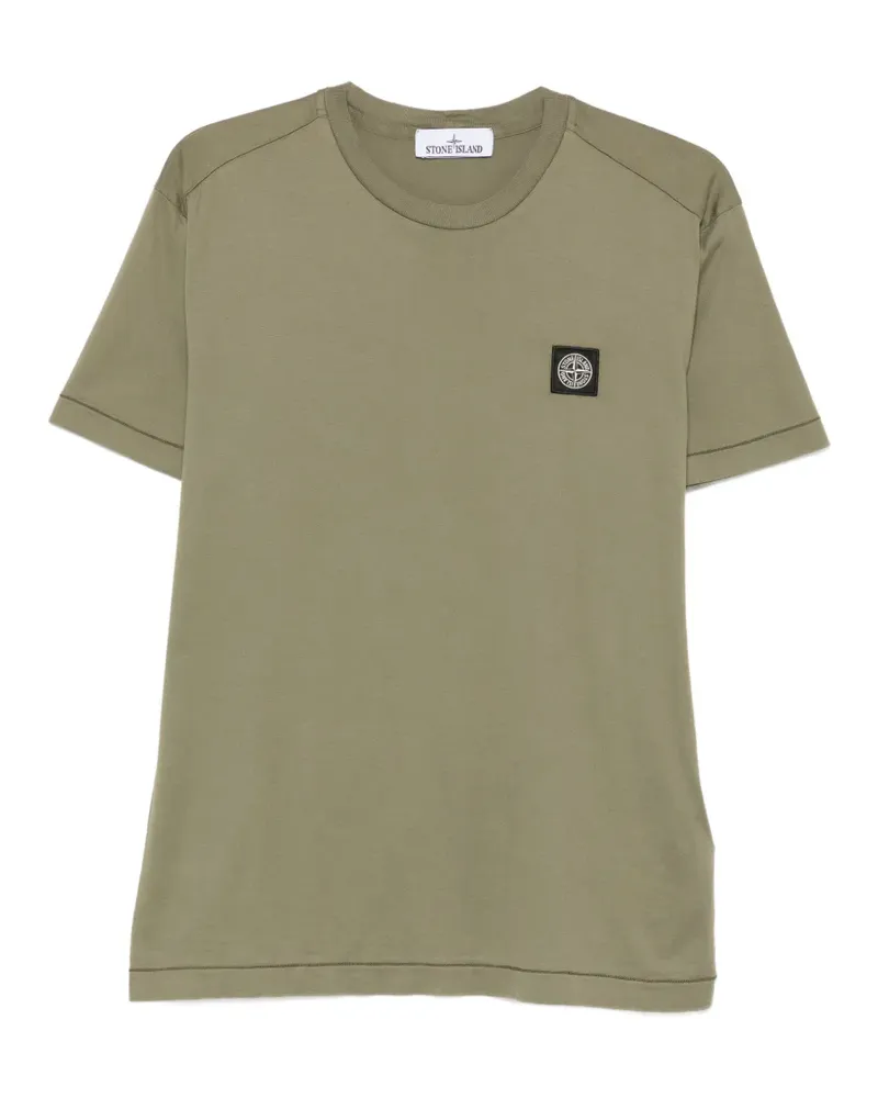 Stone Island T-Shirt mit Patch - Grün Grün