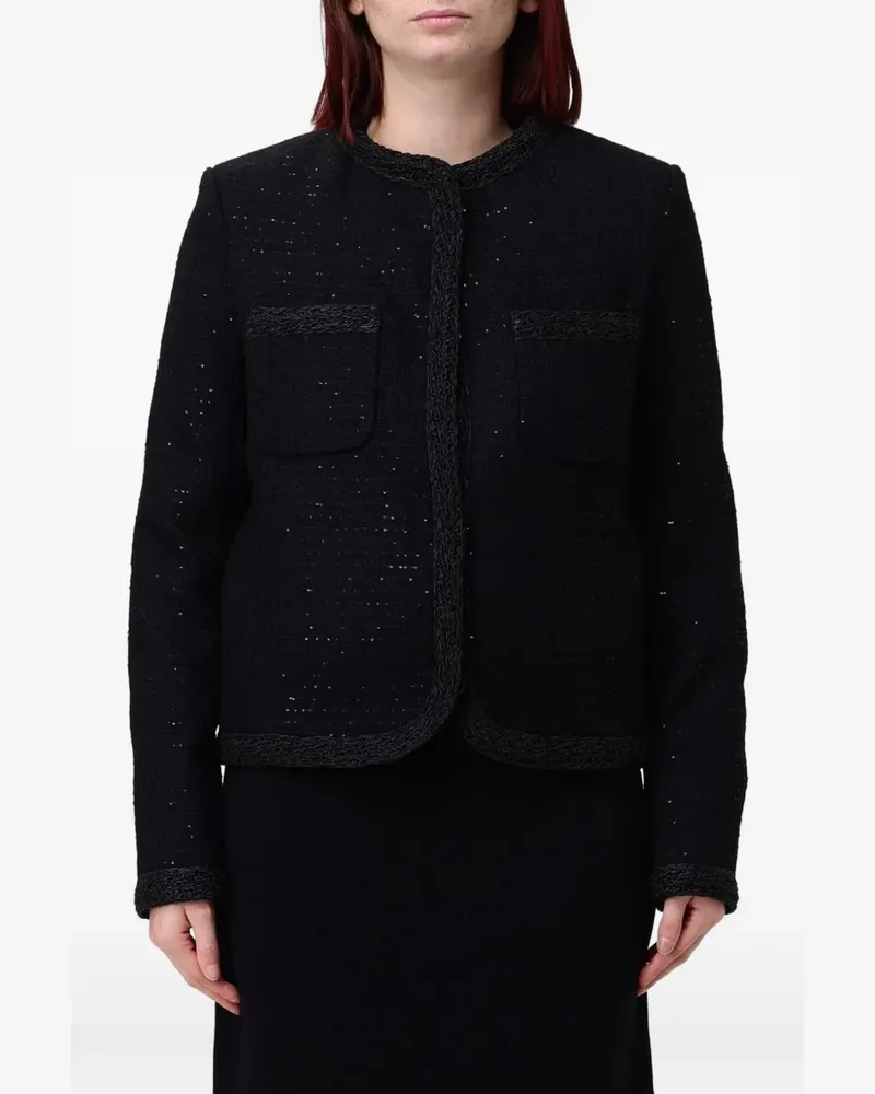 Fabiana Filippi sequin-embellished braided-trim jacket - Schwarz Schwarz