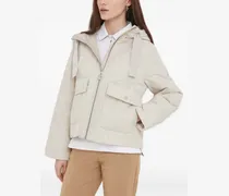 Gesteppte Kapuzenjacke - Nude