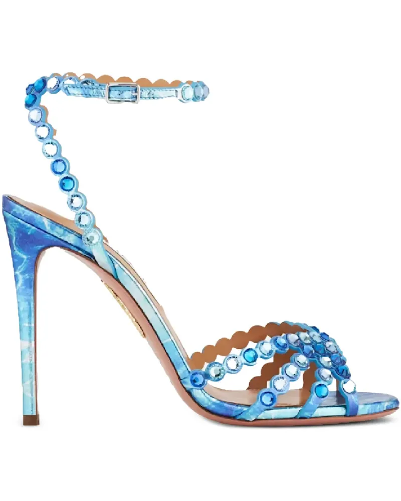 Aquazzura 105mm Tequila crystal-embellished stiletto sandals - Blau Blau
