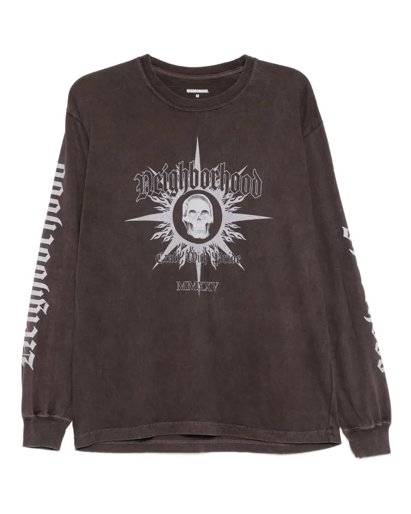 Neighborhood skull graphic T-shirt - Braun Braun