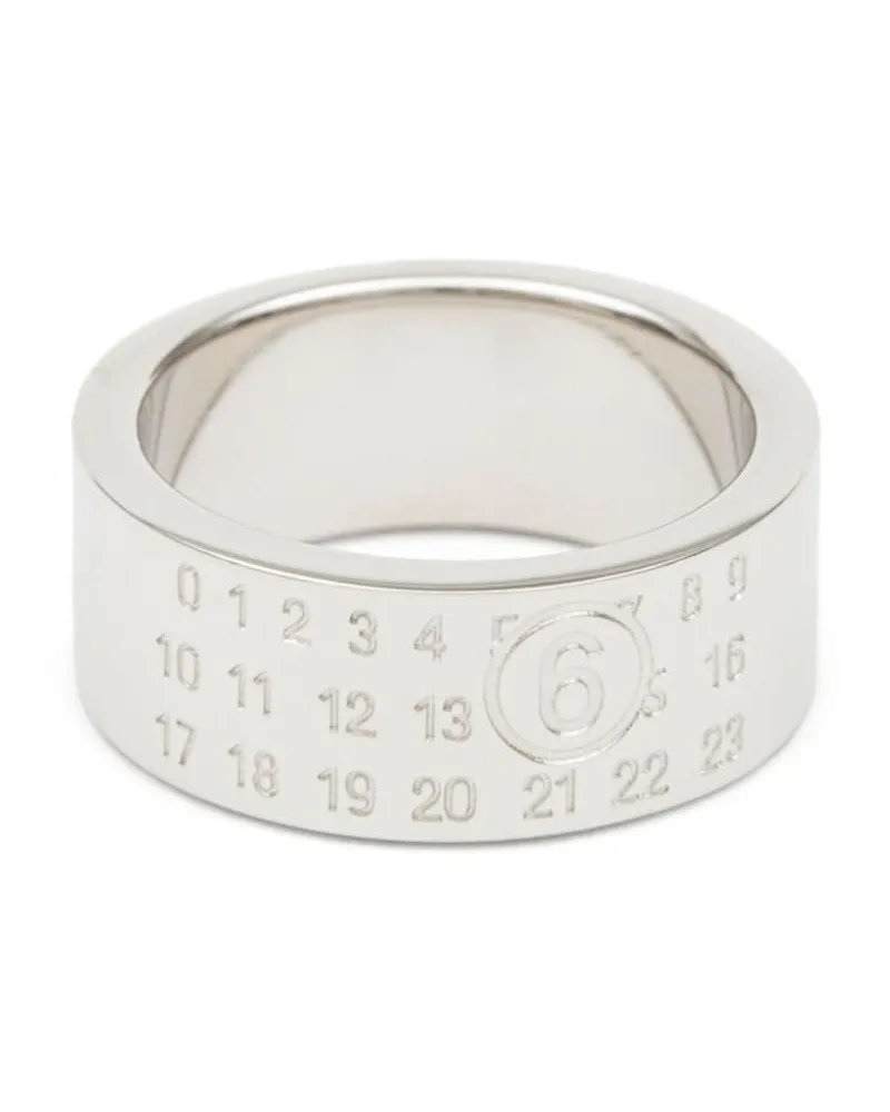 Maison Margiela Polierter Numeric Ring mit Gravur Silber