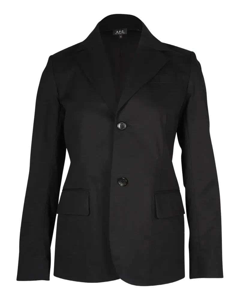 A.P.C. single-breasted cotton blazer - Schwarz Schwarz