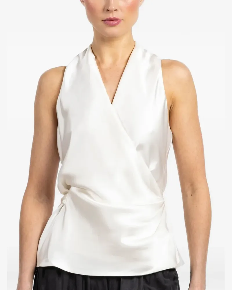 Peter Cohen V-neck wrap top - Weiß Weiß