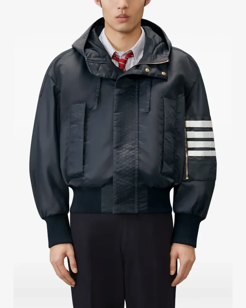 Thom Browne 4-Barflight Jacke aus Tech Twill - Blau Blau