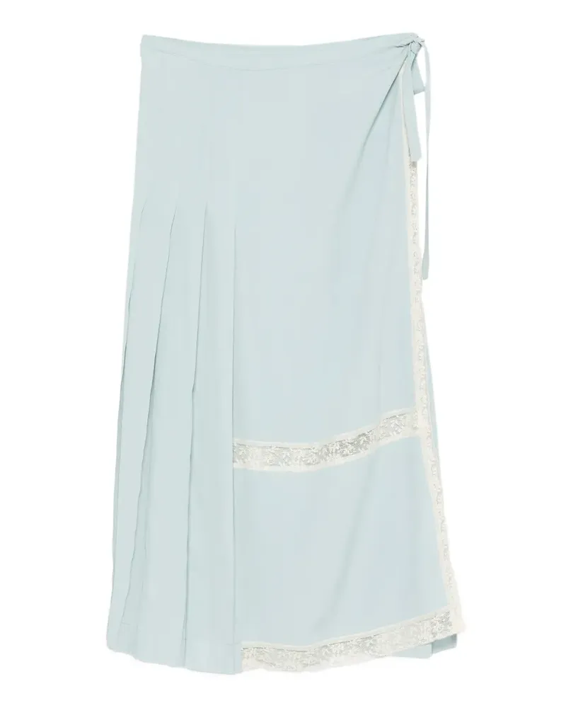 Semicouture lace-trim midi skirt - Blau Blau