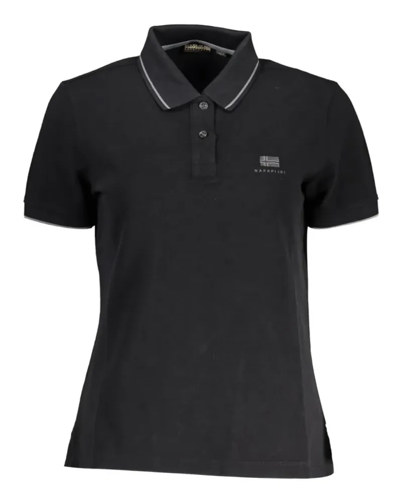 Napapijri logo-patch polo shirt - Schwarz Schwarz