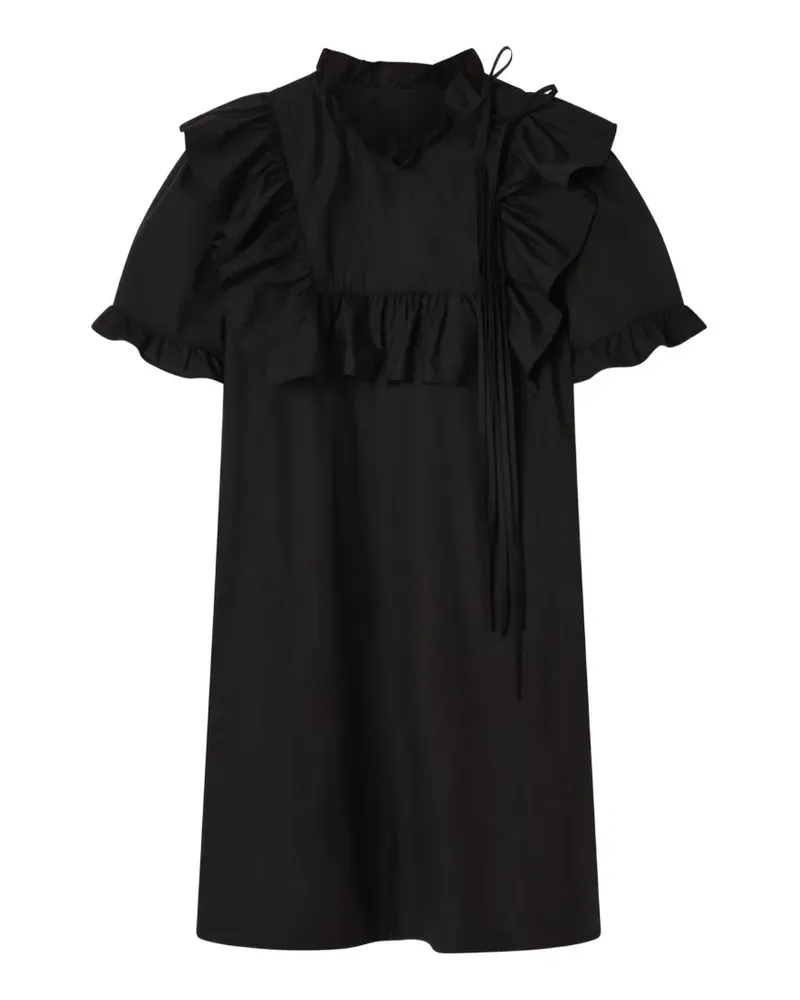 Lee Mathews ruffled tie mini dress - Schwarz Schwarz