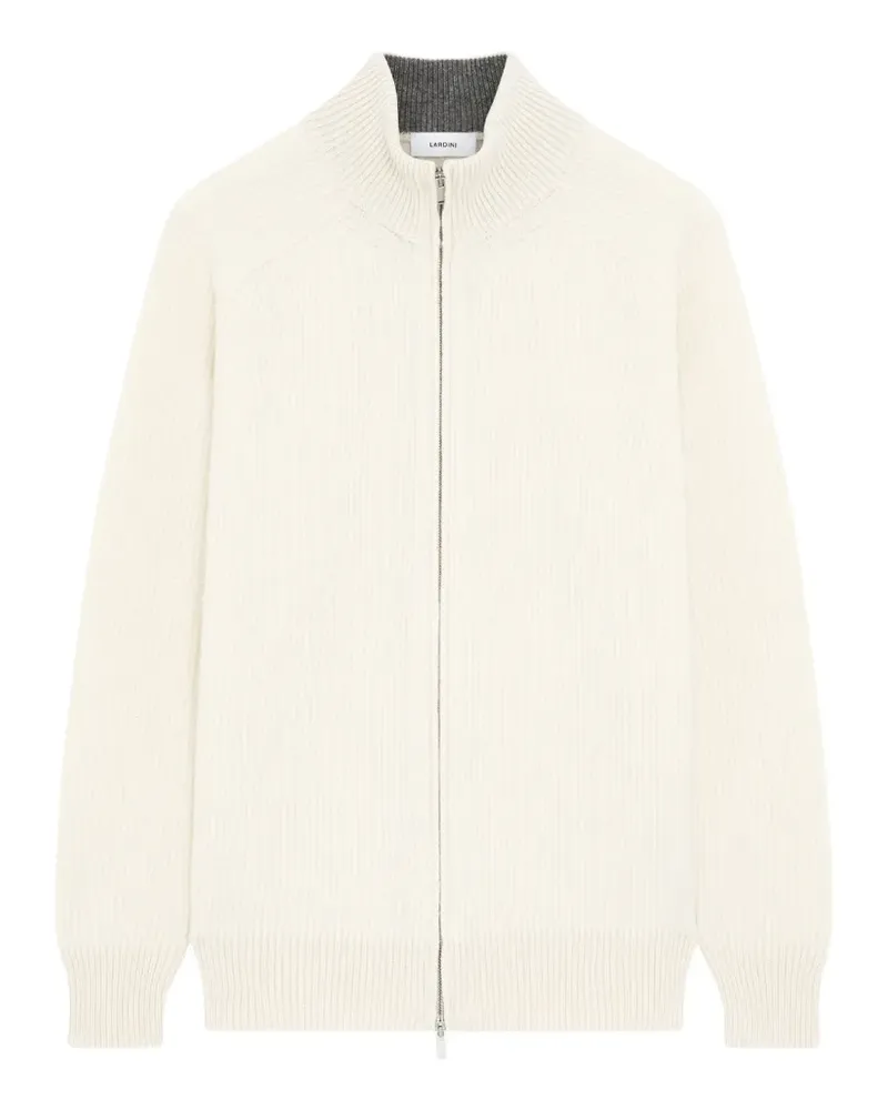 LARDINI ribbed-knit zip-up sweater - Nude Nude