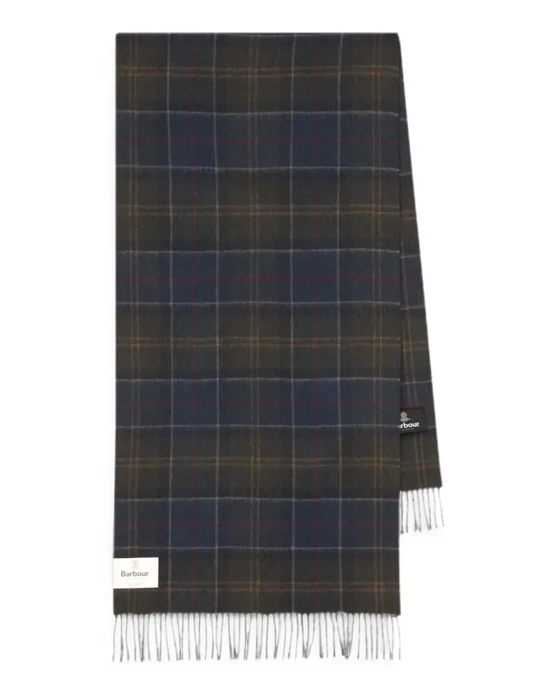Barbour Shadow Classic Schal mit Schottenkaro und Fransen - Grün Grün