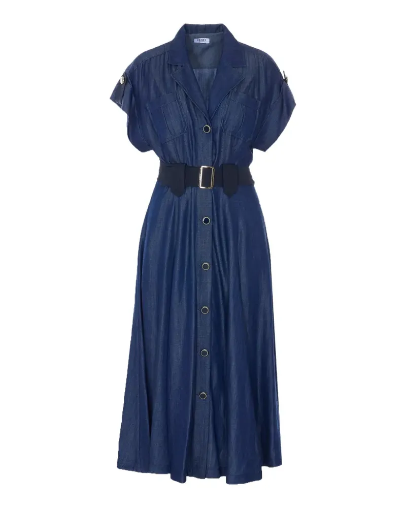 Liu Jo V-neck shirt midi dress - Blau Blau