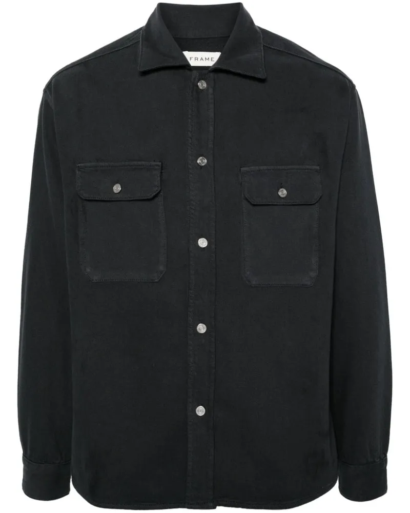 Frame Denim Langärmeliges Hemdjacke - Blau Blau
